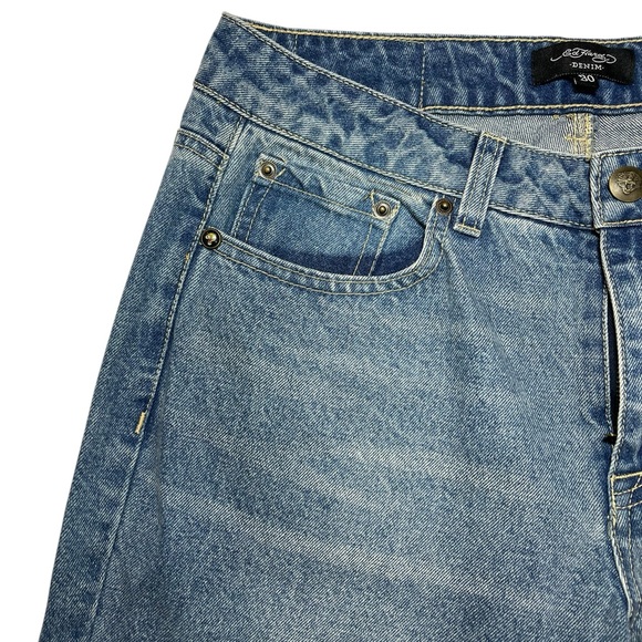 NEW Ed Hardy Tattoo Koi Baggy Jeans Y2K Paint Splatter Multicolor Womens Size 30 - Picture 6 of 16